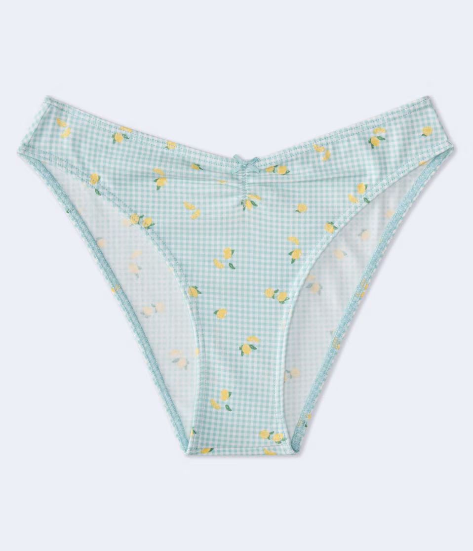 Gingham Lemons High-Cut Cheeky