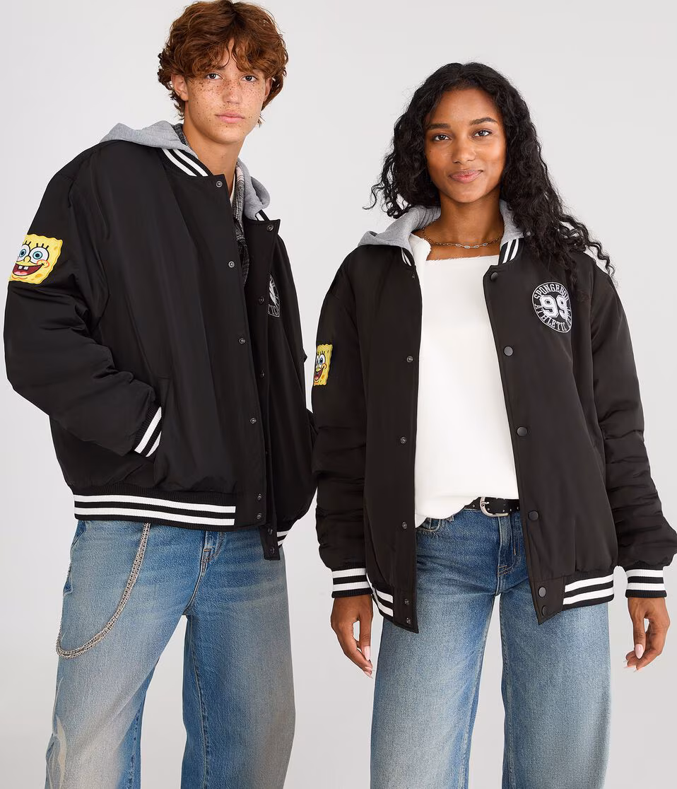 SpongeBob x Aero Athletic Dept Bomber Jacket