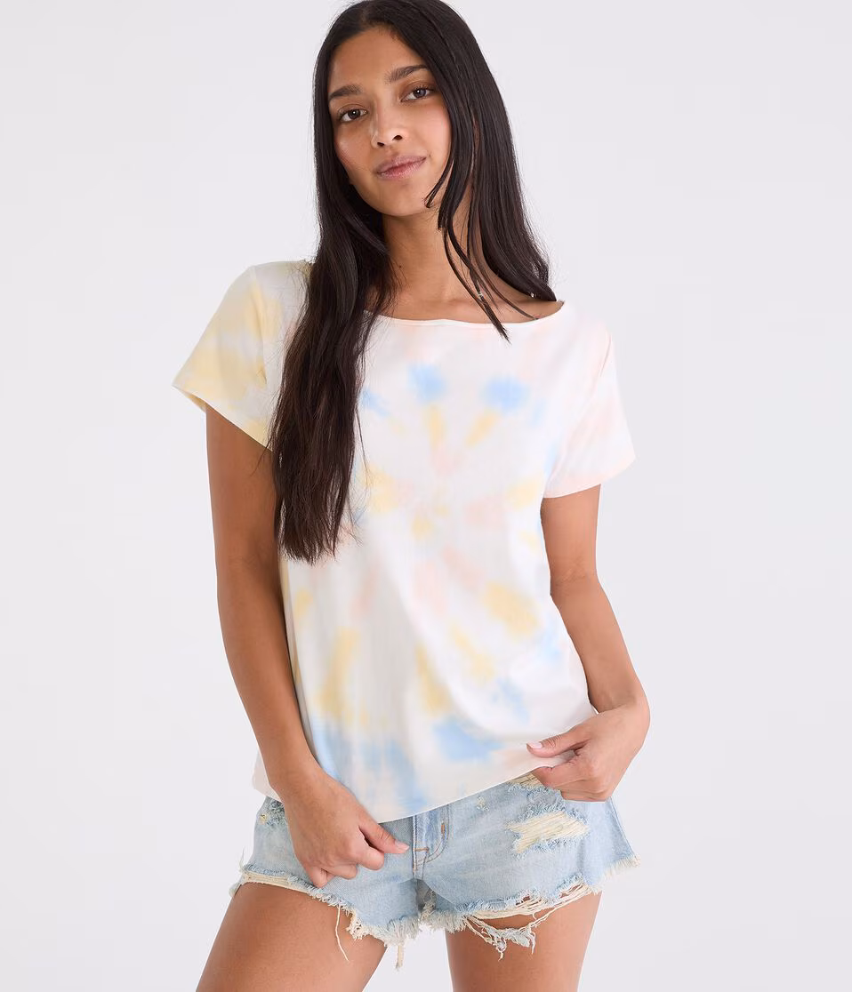 Seriously Soft Tie-Dye Off-The-Shoulder Vintage Fit Tee