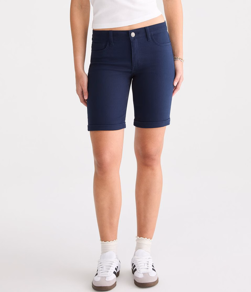 Mid-Rise Uniform Bermuda Shorts